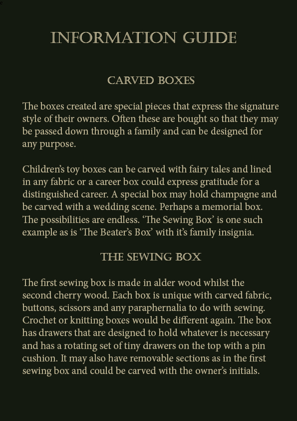 Information Guide Sewing Box